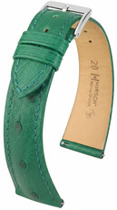 Kožený řemínek Hirsch Massai Ostrich L 04262040-2, zelený, pštrosí kůže, délka L, Quick Release