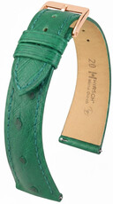 Kožený řemínek Hirsch Massai Ostrich L 04262040-7, zelený, pštrosí kůže, délka L, Quick Release