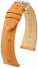Kožený řemínek Hirsch Massai Ostrich L 04262074-2, hnědý, pštrosí kůže, délka L, Quick Release