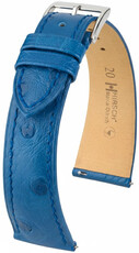 Kožený řemínek Hirsch Massai Ostrich L 04262085-2, modrý, pštrosí kůže, délka L, Quick Release