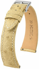 Kožený řemínek Hirsch Massai Ostrich L 04262090-2, béžový, pštrosí kůže, délka L, Quick Release