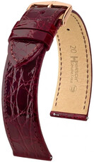 Kožený řemínek Hirsch Genuine Croco L 01808060-7, červený, krokodýlí kůže, délka L, Quick Release