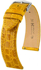 Kožený řemínek Hirsch Genuine Croco L 01808072-2, žlutý, krokodýlí kůže, délka L, Quick Release
