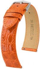 Kožený řemínek Hirsch Genuine Croco L 01808076-2, oranžový, krokodýlí kůže, délka L, Quick Release