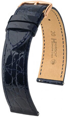 Kožený řemínek Hirsch Genuine Croco L 01808080-7, modrý, krokodýlí kůže, délka L, Quick Release
