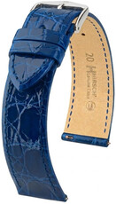 Kožený řemínek Hirsch Genuine Croco L 01808085-2, modrý, krokodýlí kůže, délka L, Quick Release