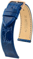 Kožený řemínek Hirsch Genuine Croco L 01808085-7, modrý, krokodýlí kůže, délka L, Quick Release