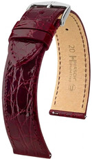 Kožený řemínek Hirsch Genuine Croco 01808160-2, červený, krokodýlí kůže, Quick Release