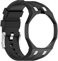 Silikonový řemínek Ricardo Pinzolo (pro Swatch Royal Pop), Black, s pouzdrem, korunka na 12h