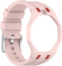 Silikonový řemínek Ricardo Pinzolo (pro Swatch Royal Pop), Pink, s pouzdrem, korunka na 12h
