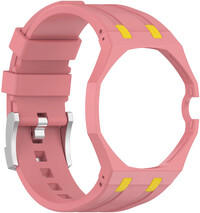 Silikonový řemínek Ricardo Pinzolo (pro Swatch Royal Pop), Pink, s pouzdrem, korunka na 3h