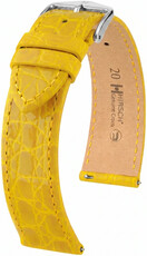 Kožený řemínek Hirsch Genuine Croco 01808172-2, žlutý, krokodýlí kůže, Quick Release