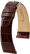 Kožený řemínek Hirsch Prestige L 02207010-2, hnědý, aligátoří kůže, délka L, Quick Release
