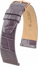 Kožený řemínek Hirsch Prestige L 02207012-7, fialový, aligátoří kůže, délka L, Quick Release