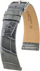 Kožený řemínek Hirsch Prestige L 02207030-2, šedý, aligátoří kůže, délka L, Quick Release
