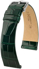 Kožený řemínek Hirsch Prestige 02307141-2, zelený, aligátoří kůže, Quick Release