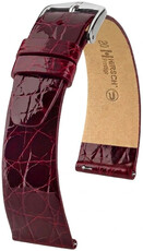 Kožený řemínek Hirsch Prestige 02308160-2, červený, krokodýlí kůže, Quick Release