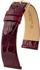 Kožený řemínek Hirsch Prestige 02308160-7, červený, krokodýlí kůže, Quick Release