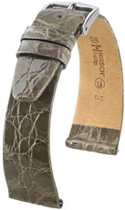 Kožený řemínek Hirsch Prestige L 02208030-2, šedý, krokodýlí kůže, délka L, Quick Release