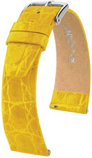 Kožený řemínek Hirsch Prestige L 02208072-2, žlutý, krokodýlí kůže, délka L, Quick Release