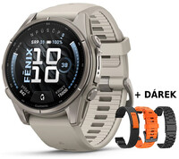 Garmin Fenix 9 Pro AMOLED 43mm, inReach, Titanium Fog Gray/Dark Sandstone