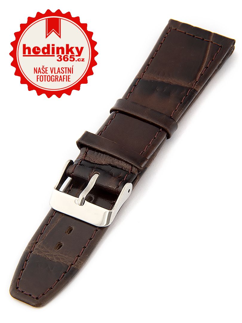 Dámský kožený hnědý řemínek k hodinkám W-309-D 24 mm