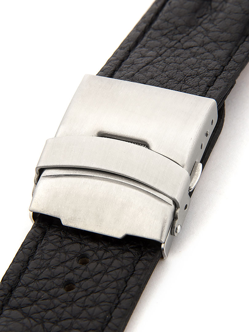 Pánský kožený černý řemínek k hodinkám W-053-A2 24 mm