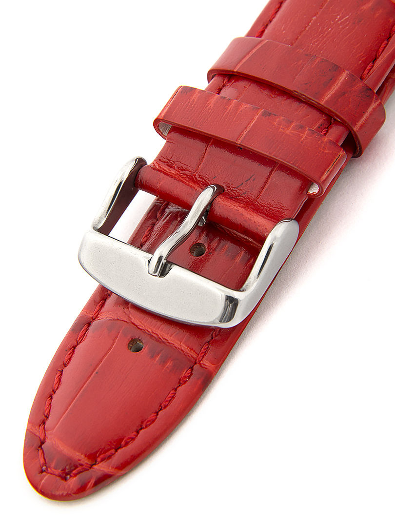 Unisex kožený červený řemínek k hodinkám HYP-01-OPERA 20 mm
