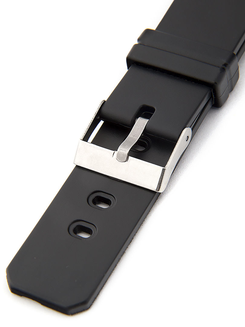 Unisex plastový černý řemínek k hodinkám P015 20 mm