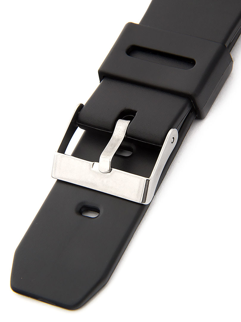Unisex plastový černý řemínek k hodinkám P058 22 mm