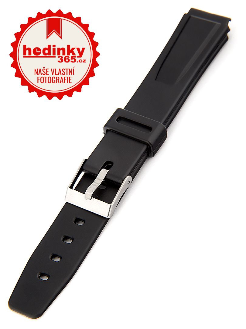 Unisex plastový černý řemínek k hodinkám P081 14 mm