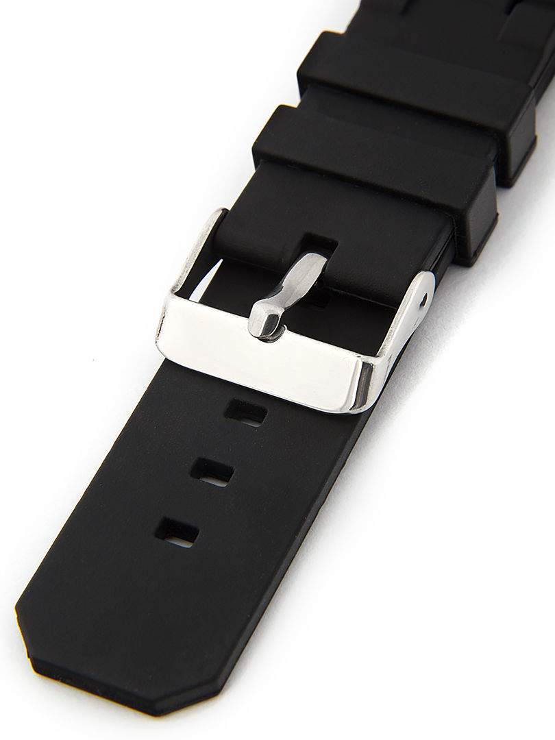 Unisex silikonový černý řemínek k hodinkám SC-02A 22 mm