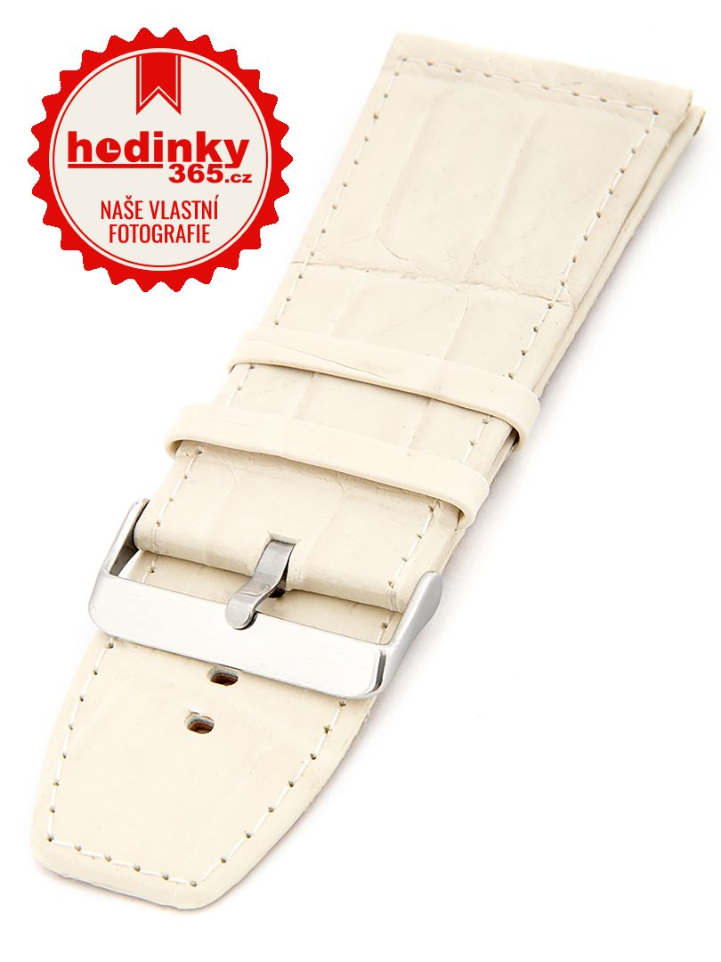 Unisex kožený béžový řemínek k hodinkám W-309-F 38 mm