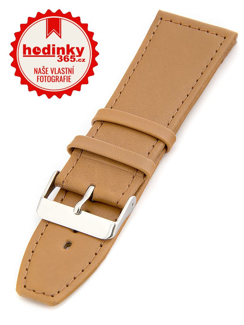 Unisex kožený hnědý řemínek k hodinkám W-309-G2 24 mm