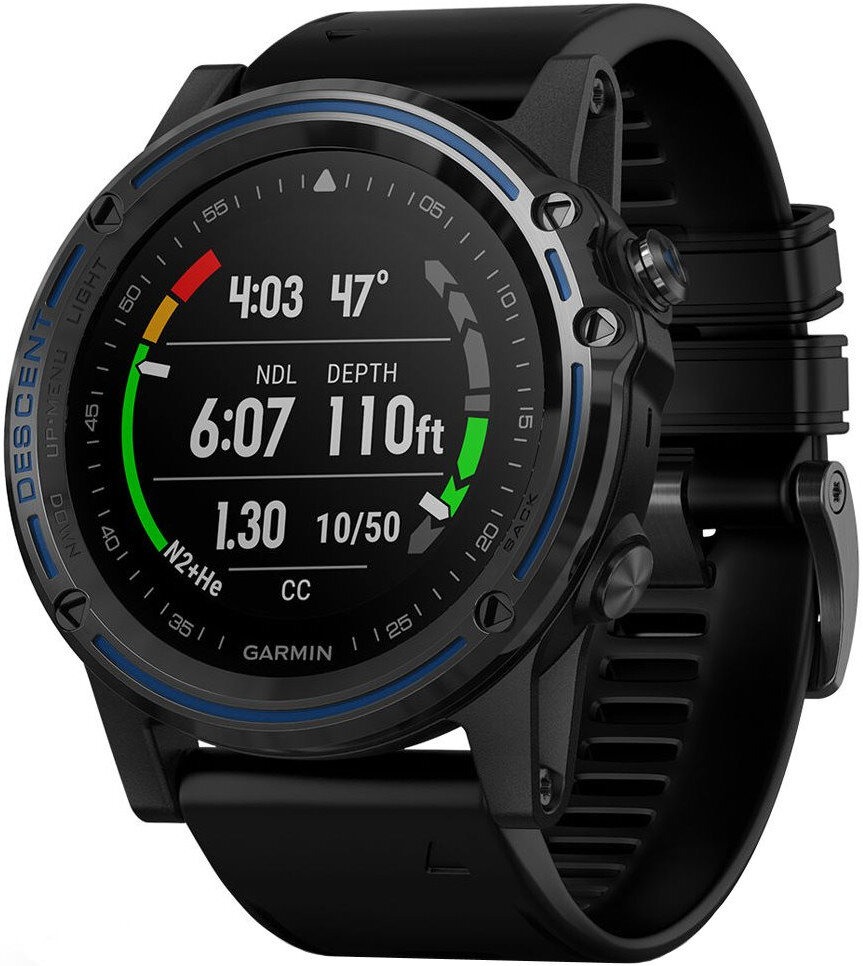 Garmin Descent Mk1 Sapphire Gray Titanium, Black band