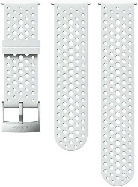 Silikonový řemínek k hodinkám Suunto Spartan Sport, Spartan Sport Wrist HR/Baro a Suunto 9 White/Steel S+M 24mm