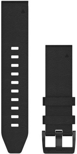 Řemínek Garmin QuickFit 22mm, kožený ,černý, černá přezka (Fenix 7/6/5, Epix 2 aj.)