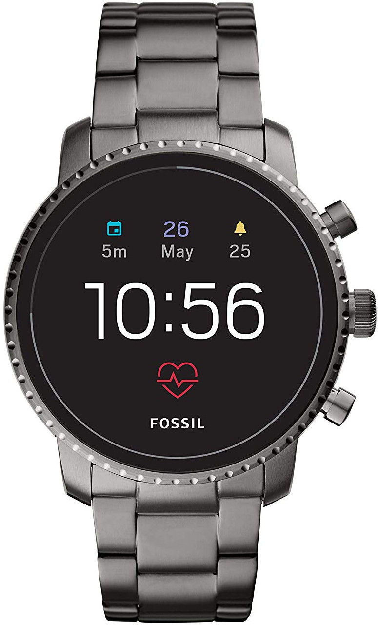 fossil men grey explorist hr smartwatch ftw4012