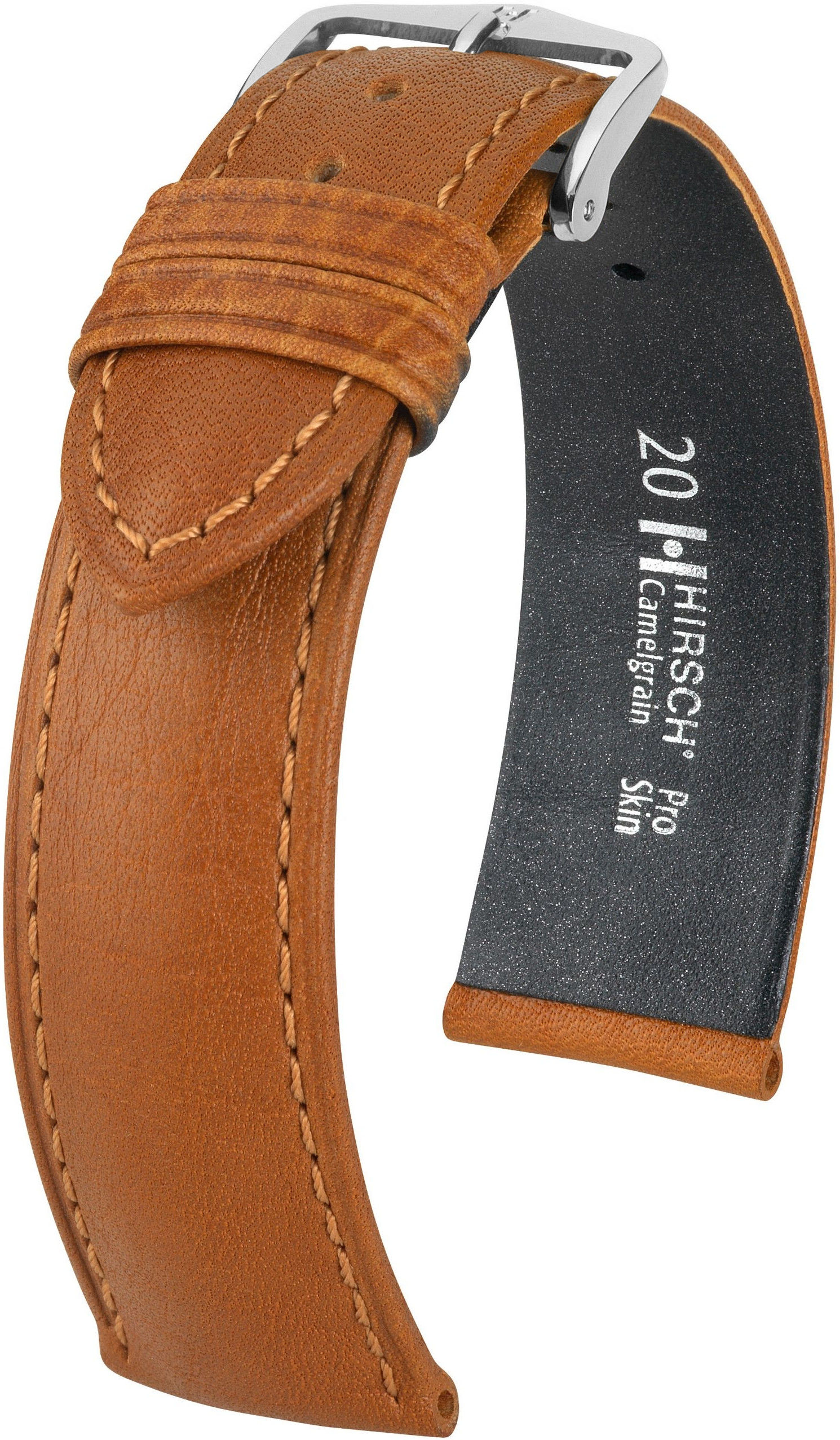 Světle hnědý kožený řemínek Hirsch Camelgrain Pro Skin L 01009010-2 22 mm