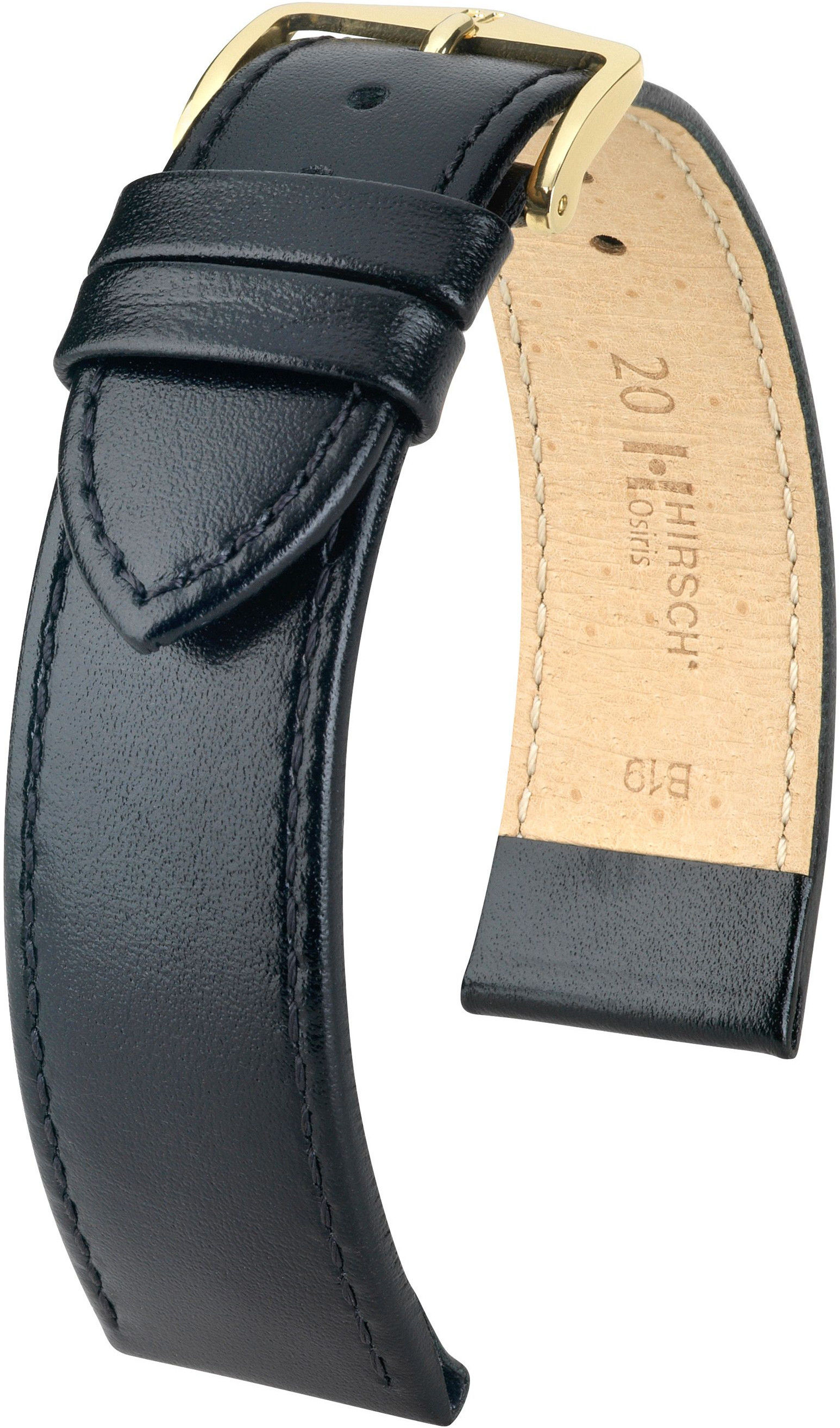 Černý kožený řemínek Hirsch Osiris L 03475050-1 (Teletina) 20 mm