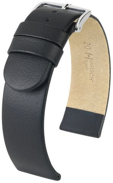 Černý kožený řemínek Hirsch Scandic M 17852050-2 (Teletina) 22 mm