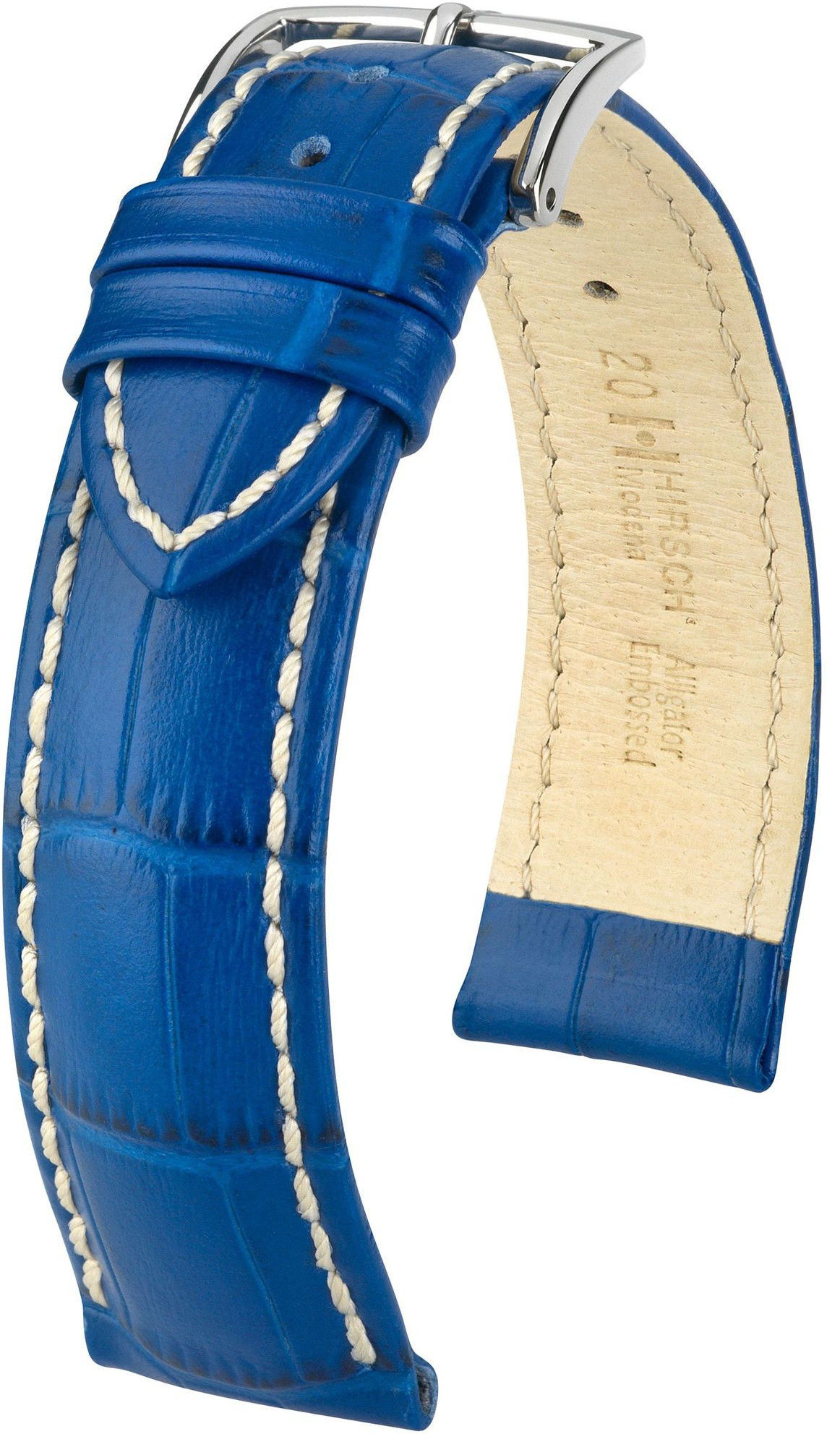 Modrý kožený řemínek Hirsch Modena L 10302885-2 (Teletina) 18 mm