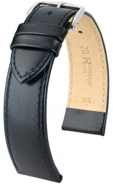 Černý kožený řemínek Hirsch Osiris XL 03475250-2 (Teletina) 20 mm