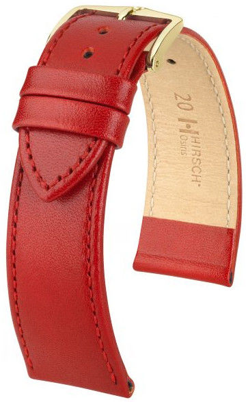Červený kožený řemínek Hirsch Osiris M 03475120-1 (Teletina) 14 mm