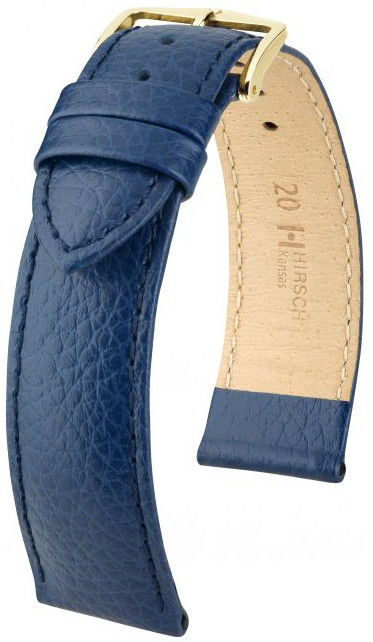 Tmavě modrý kožený řemínek Hirsch Kansas M 01502180-1 (Teletina) 12 mm