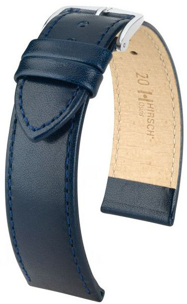 Tmavě modrý kožený řemínek Hirsch Osiris L 03475080-2 (Teletina) 18 mm