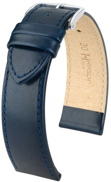 Tmavě modrý kožený řemínek Hirsch Osiris M 03475180-2 (Teletina) 12 mm