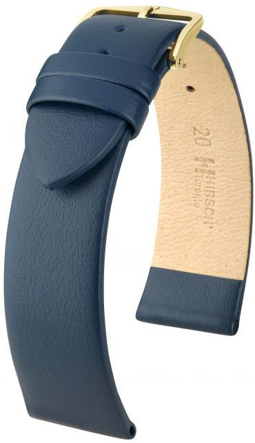 Tmavě modrý kožený řemínek Hirsch Toronto L 03702080-1 (Teletina) 20 mm