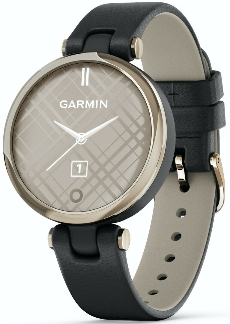 Garmin Lily Classic Cream Gold/Black Leather Band