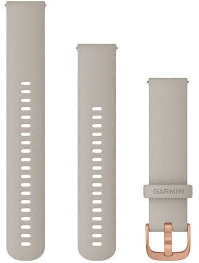 Řemínek Garmin Quick Release 20mm, silikonový, béžový, růžovozlatá přezka (Venu, Venu Sq, Venu 2 plus aj.)